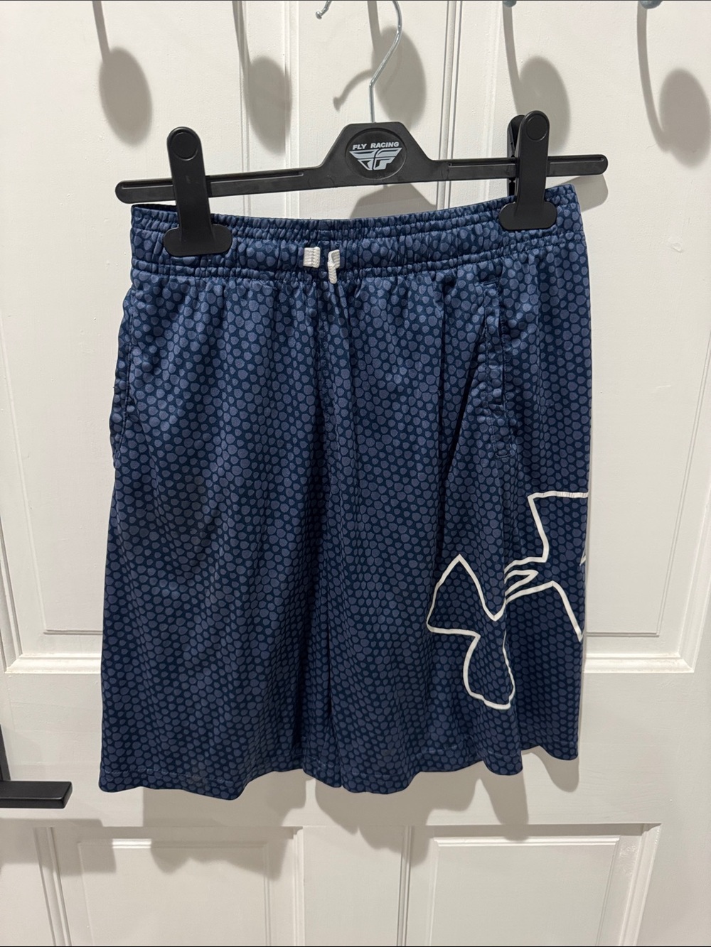 Under Armour Navy Blue Patterned Boys Athletic Shorts
